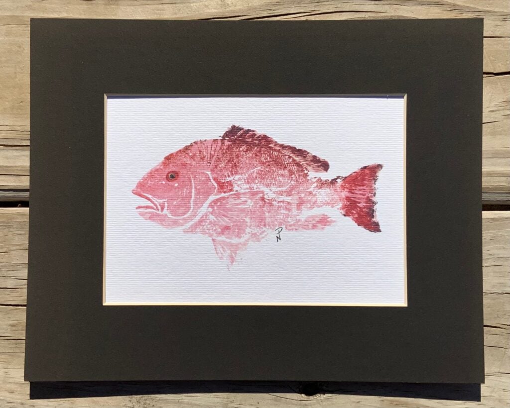 snapper Gyotaku fish prints