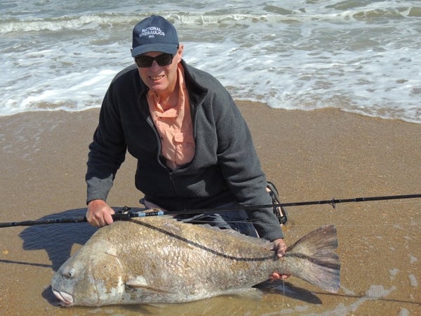 large fish caught in the surf