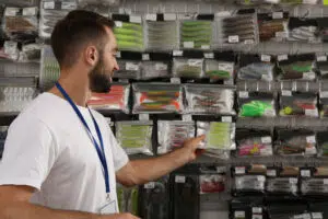 Inventory Display of a Fishing Rod Repair Shop
